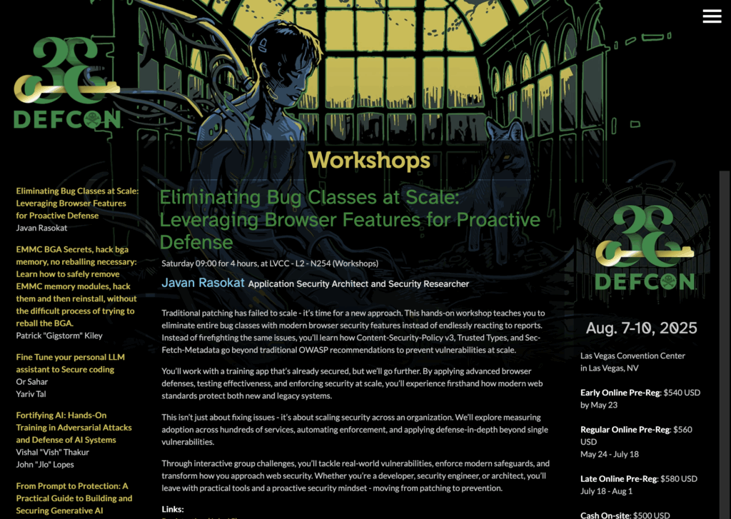Browser security workshop at DEF CON 33