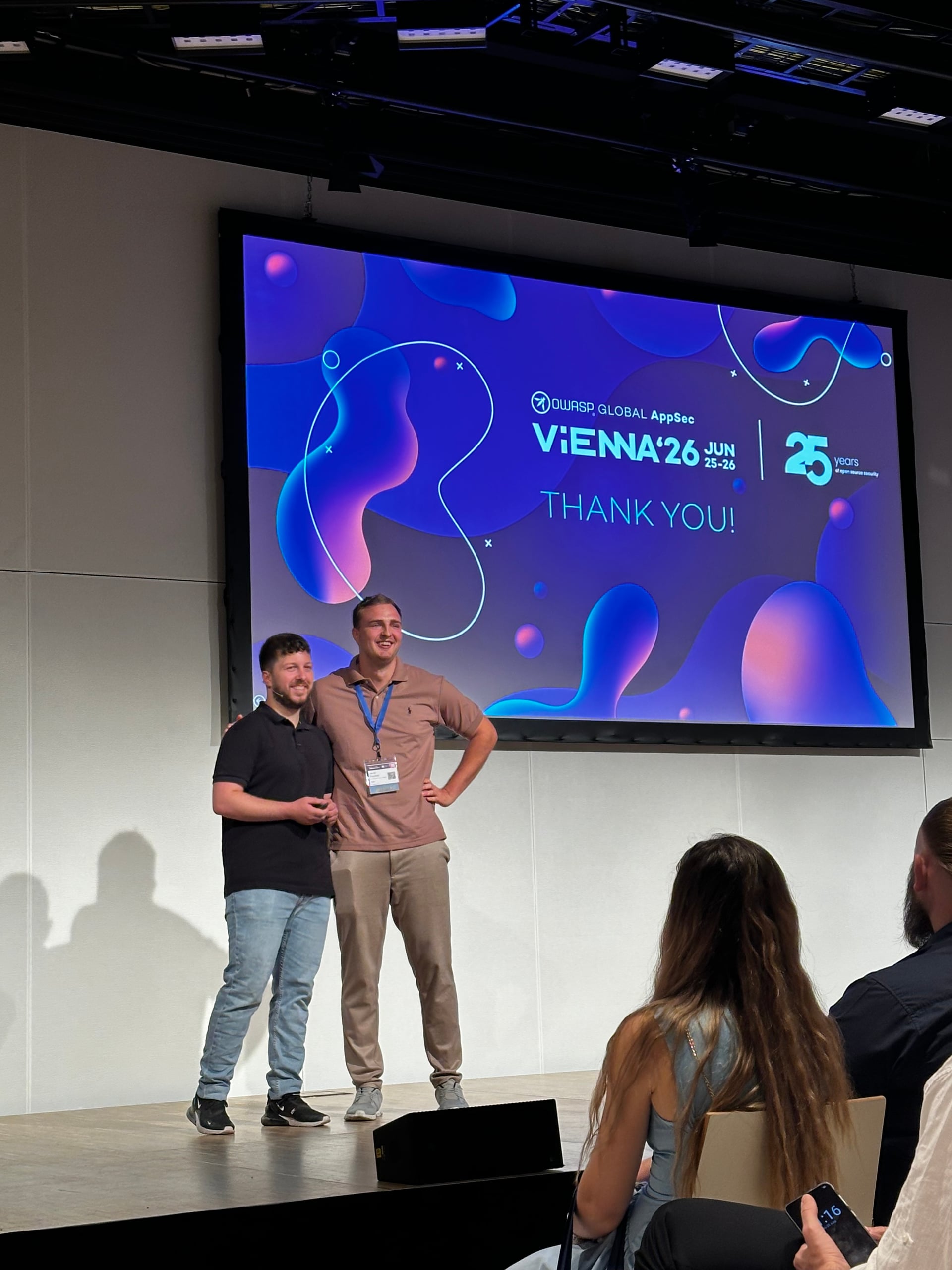 Javan Rasokat and Rico Komenda presenting at OWASP Vienna